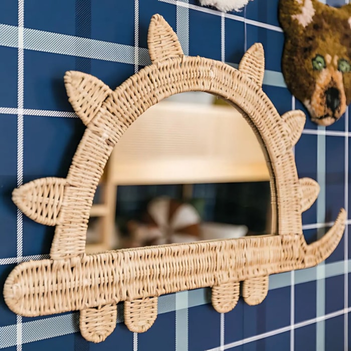 Espelho Dinossauro Rattan - 48cm - Madel Home