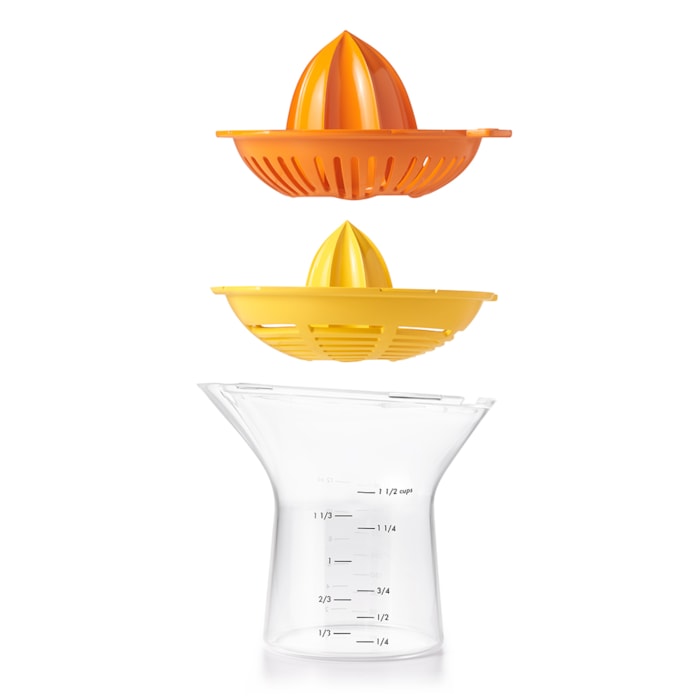 Espremedor de Laranja 2 em 1 em Plástico Transparente Oxo - 21cm - Madel Home