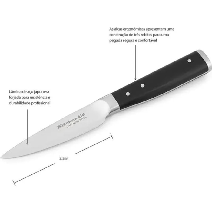 Faca de Ponta Fina 3.5 Aço Japonês Legumes Fruta KitchenAid - Madel Home