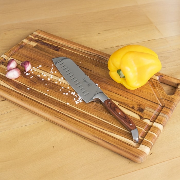 Faca do Santoku Ultra Premium em Inox e Madeira Laguiole La Tour - Madel Home