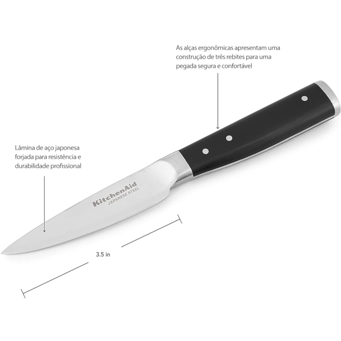 Faca Ponta Fina Corte Legumes 23cm Cozinha Multiuso KitchenAid - Madel Home