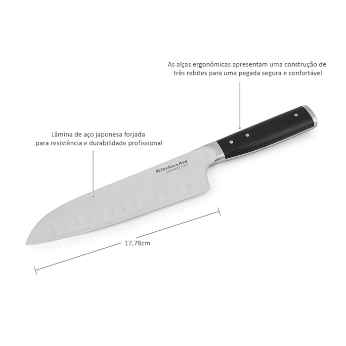 Faca Santoku Forjada 31cm com Capa Protetora 7