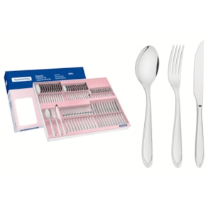 Faqueiro Laguna 60 Peças Aço Inox Facas para Churrasco Tramontina