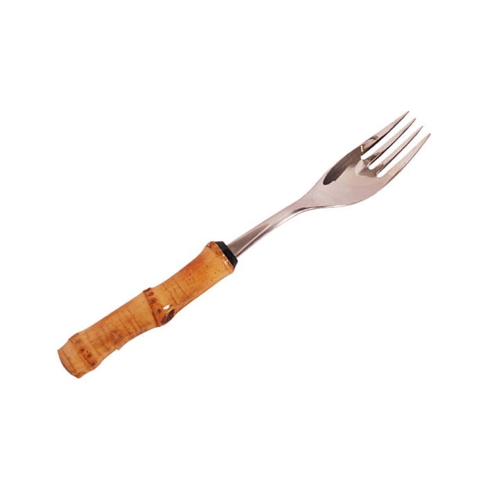 Faqueiro Mesa 18 Peças Inox com Cabo Bambu Natural - Madel Home