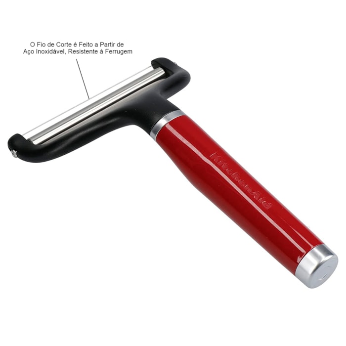 Fatiador de Queijo em Inox Vermelho KitchenAid - 21cm - Madel Home