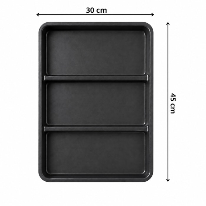 Forma 3 Divisórias Retangular em Alumínio Antiaderente Baker's Secret - 45cm - Madel Home