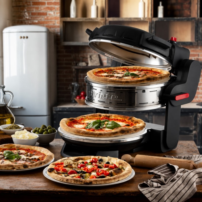 Forno Pizza Elétrico Duplo Preto 1800W 400ºC Pedra Refratária Ariete - 127V - Madel Home