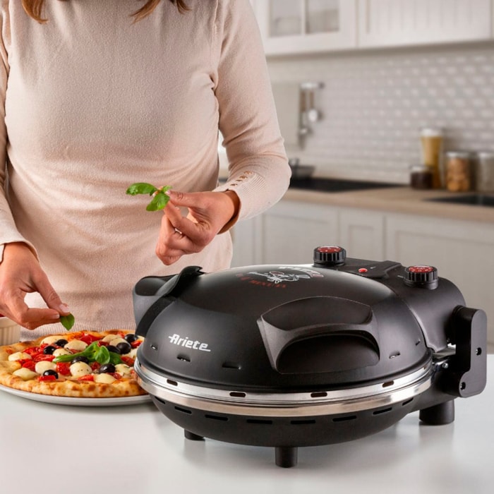 Forno Pizza Elétrico Pedra Refratária 1200W Ariete Preto - 127V - Madel Home