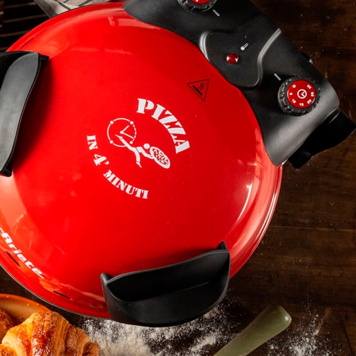 Forno Pizza Elétrico Pedra Refratária 1200W Ariete Vermelho - 220V - Madel Home