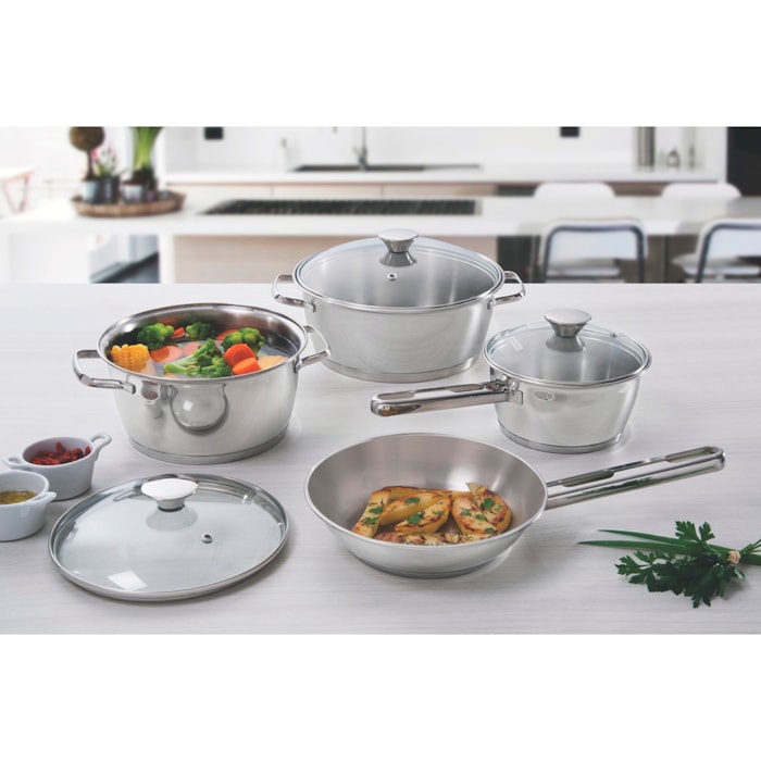 Frigideira Allegra 20 cm 1,3 L Aço Inox com Fundo Triplo Tramontina - Madel Home