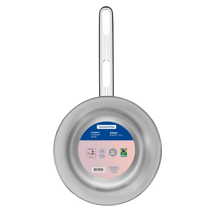 Frigideira Allegra 24 cm 2,1 L Aço Inox com Fundo Triplo Tramontina - Madel Home