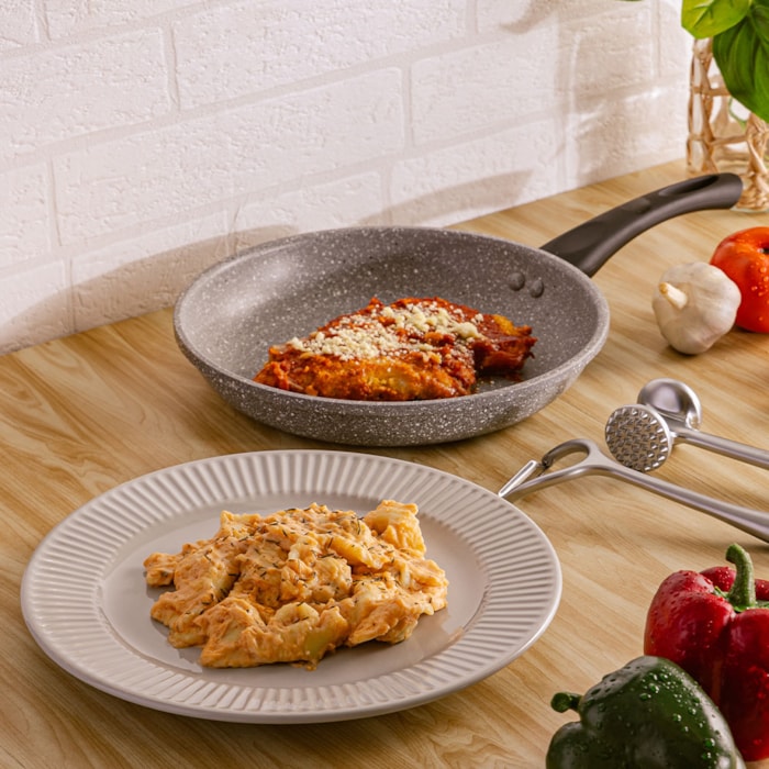 Frigideira de Indução em Alumínio com Cerâmica Granilite Cinza Wolff - 24cm - Madel Home