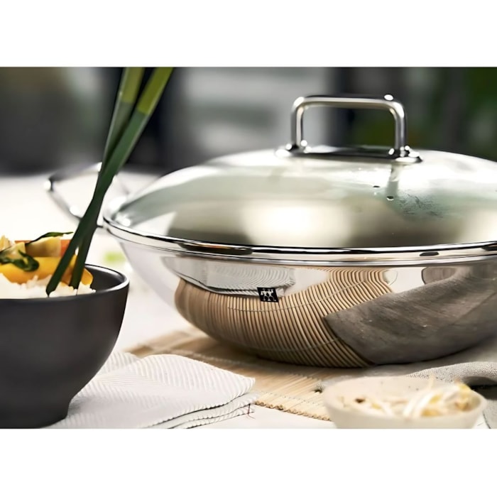 Frigideira Wok Com Tampa Vidro Plus Zwilling - 32cm - Madel Home