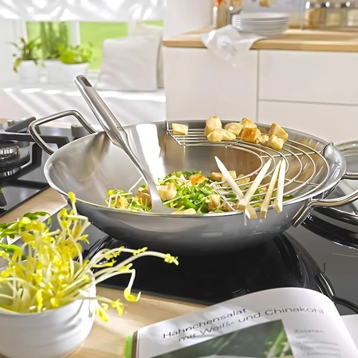 Frigideira Wok Com Tampa Vidro Plus Zwilling - 32cm - Madel Home