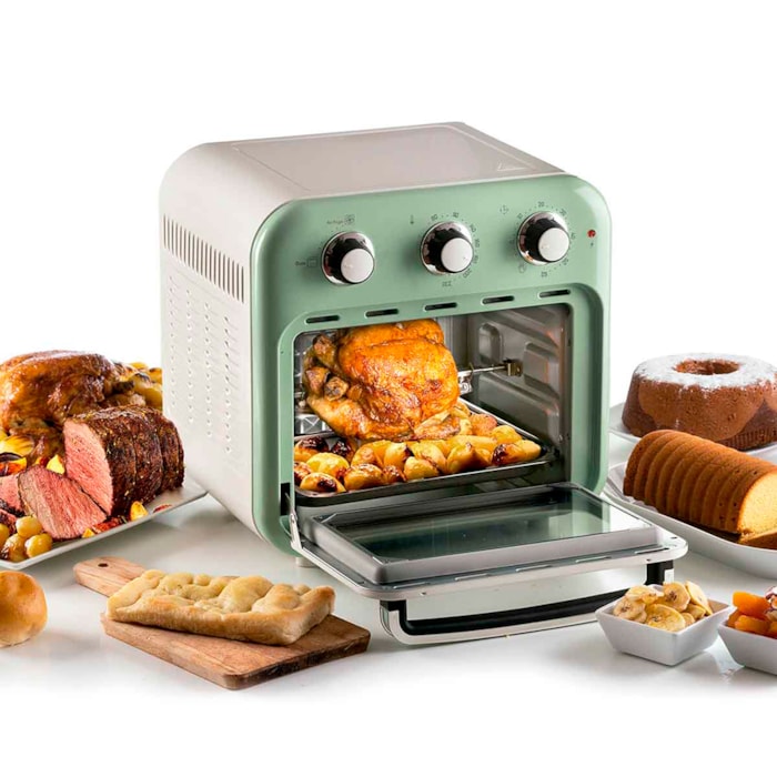 Fritadeira Air Fryer Oven Vintage 1200W 16L Verde Ariete - 220V - Madel Home