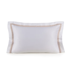 Fronha King 100% Algodão Egípcio 300 Fios Branco/Rose Vercelli Trussardi - 50x90cm