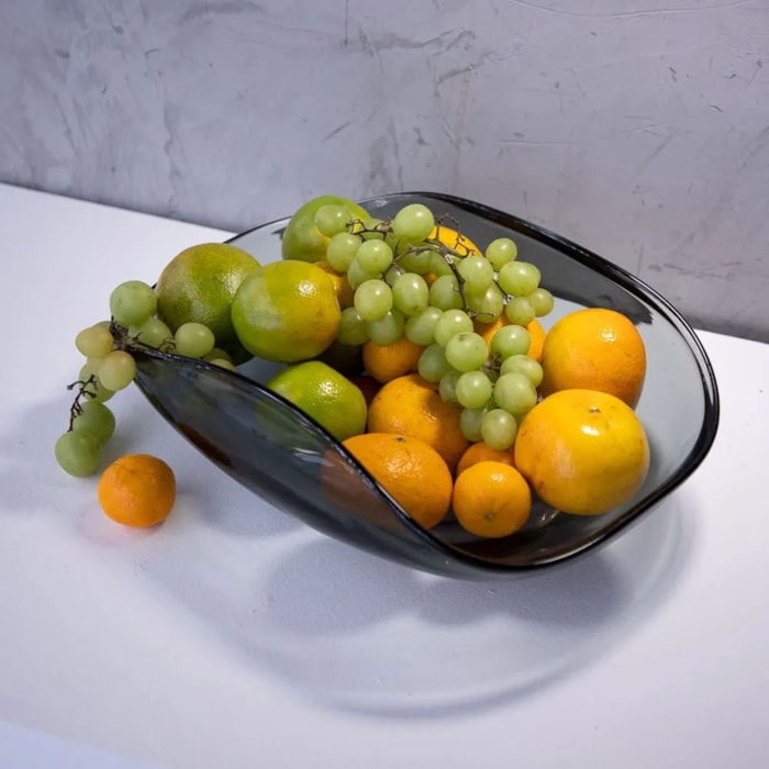 Fruteira de Vidro Fumê - 37cm - Madel Home