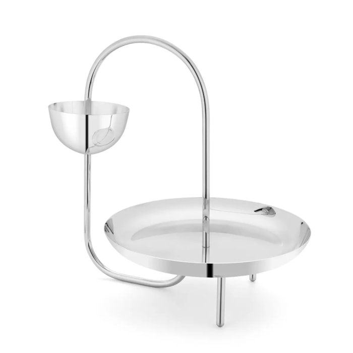 Fruteira Loops 2 Andares Prata St. James - 34cm - Madel Home
