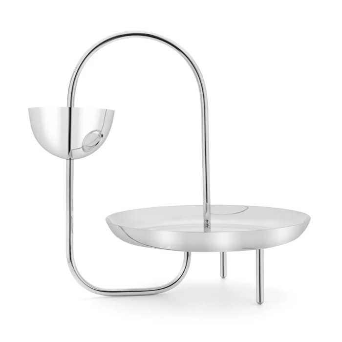Fruteira Loops 2 Andares Prata St. James - 34cm - Madel Home