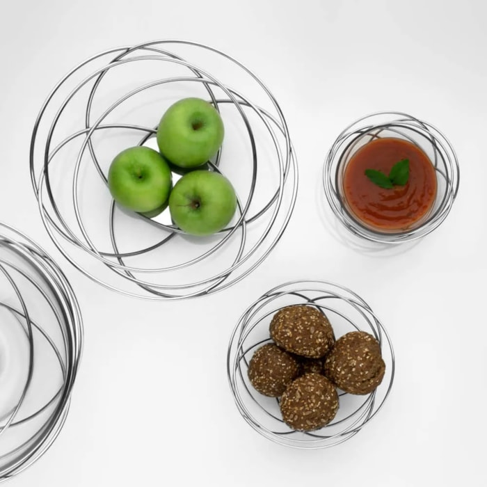 Fruteira Oval em Inox Grande Potenza Riva - 31cm - Madel Home