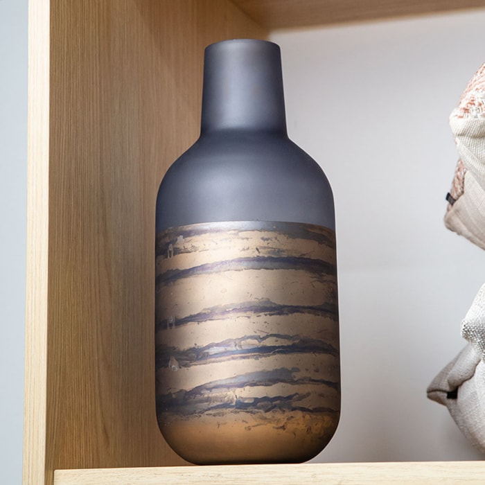 Garrafa de Vidro com Detalhe em Pintura Base - 36cm - Madel Home