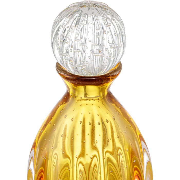 Garrafa Decorativa de Cristal Murano Âmbar - 46cm - Madel Home