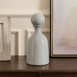 Garrafa Decorativa de Vidro Cinza Claro - 39cm