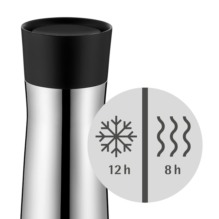 Garrafa Impulse Inox Prata e Preto WMF - 350ml - Madel Home