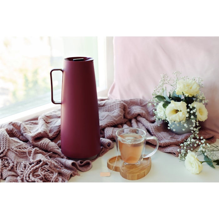 Garrafa Térmica Exata com Ampola em Plástico e Vidro Vermelho Tramontina - 1L - Madel Home