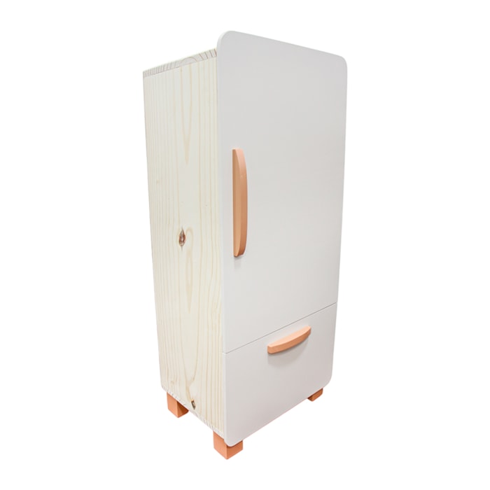 Geladeira Estante Madeira Pinus Creme e Terracota - Madel Home