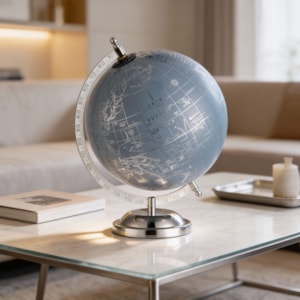 Globo Decorativo de Metal Mapa Mundi - 28cm