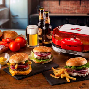 Grill Burguer Retrô Party Time 1200W Vermelho Ariete - 220V