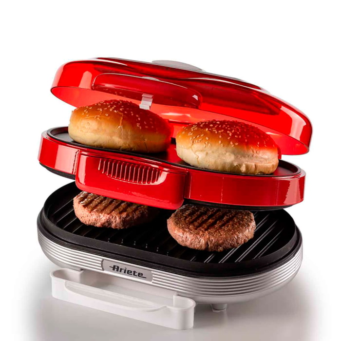 Grill Burguer Retrô Party Time 1200W Vermelho Ariete - 220V - Madel Home