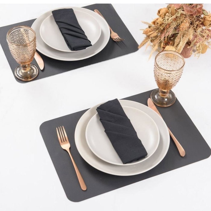 Guardanapo de Tecido Nori Preto - 42x42cm - Madel Home