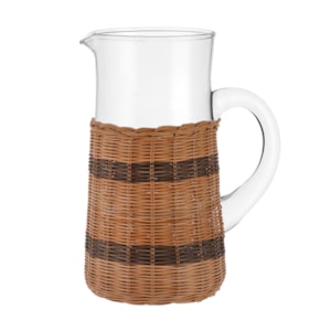 Jarra de Vidro e Rattan Tulum Marrom