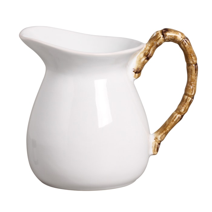 Jarra Grande em Cerâmica com Bambu 1,6L - 21cm - Madel Home