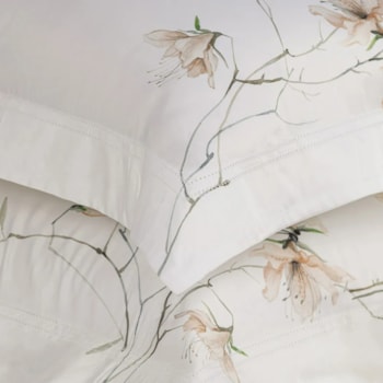 Jogo 2 Fronhas 100% Bambu 300 Fios Bordado Azalea Trussardi - 50x70cm