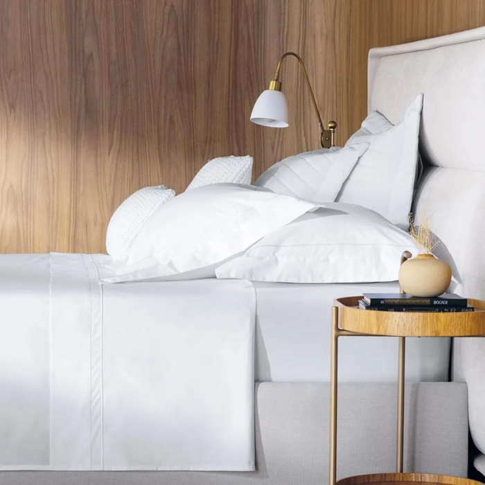 Jogo 2 Fronhas Branco 100% Algodão 200 Fios Fiesole Trussardi - 50x70cm - Madel Home