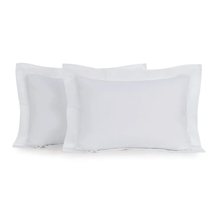 Jogo 2 Fronhas Branco 100% Algodão 200 Fios Fiesole Trussardi - 50x70cm - Madel Home