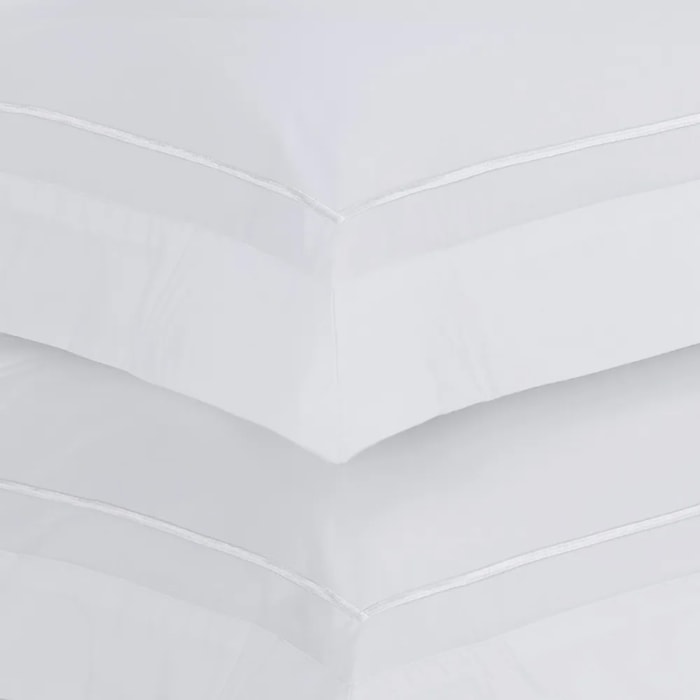 Jogo 2 Fronhas Branco 100% Algodão 200 Fios Fiesole Trussardi - 50x70cm - Madel Home
