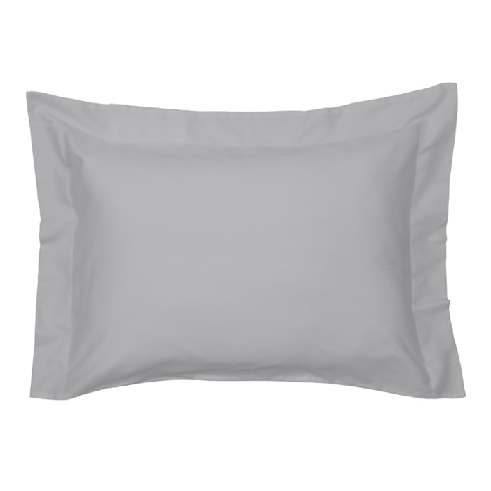 Jogo 2 Fronhas Prata 100% Algodão 300 Fios Satinee Tinto Kacyumara - 50x70cm - Madel Home