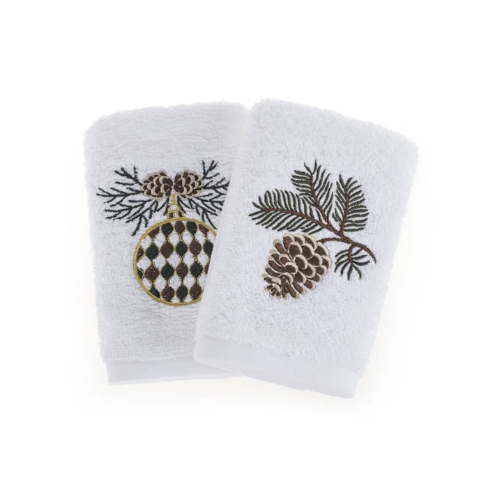 Jogo 2 Toalhas de Lavabo Bordado 100% Algodão Festive Trussardi - Madel Home