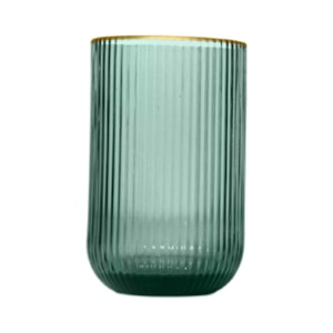 Jogo 6 Copos Cameratta Cristal Borda Dourada 425ml L'Hermitage Verde