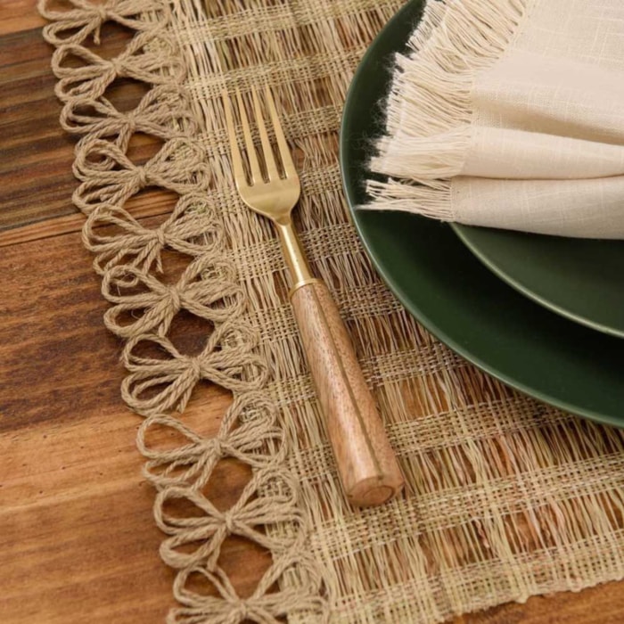 Jogo Americano de Palha Natural Canoa - 47cm - Madel Home