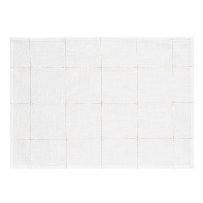 Jogo Americano de Tecido Retangular Aspen Branco - 50x35cm - Madel Home