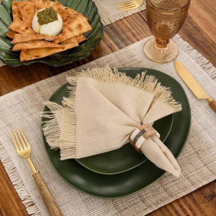 Jogo Americano Palha Natural Nara Areia - 37x48cm - Madel Home