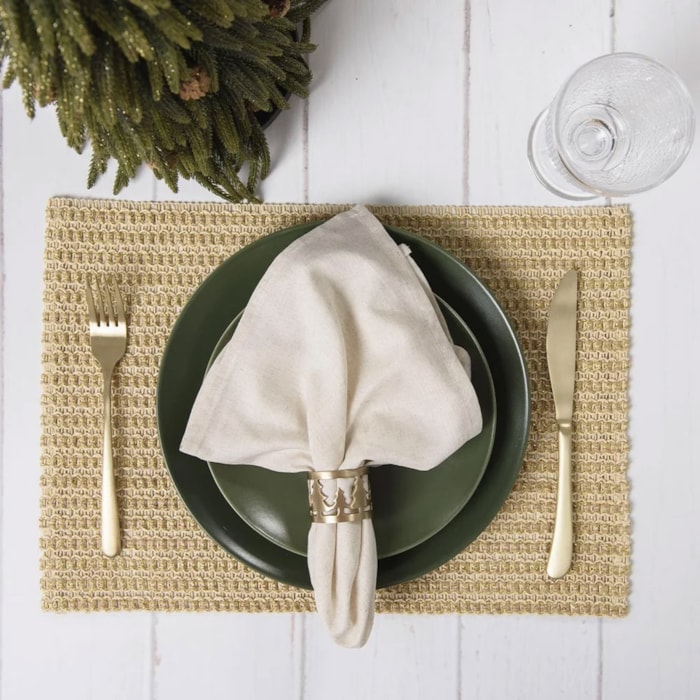 Jogo Americano Retangular Golden Dourado - 45x30cm - Madel Home