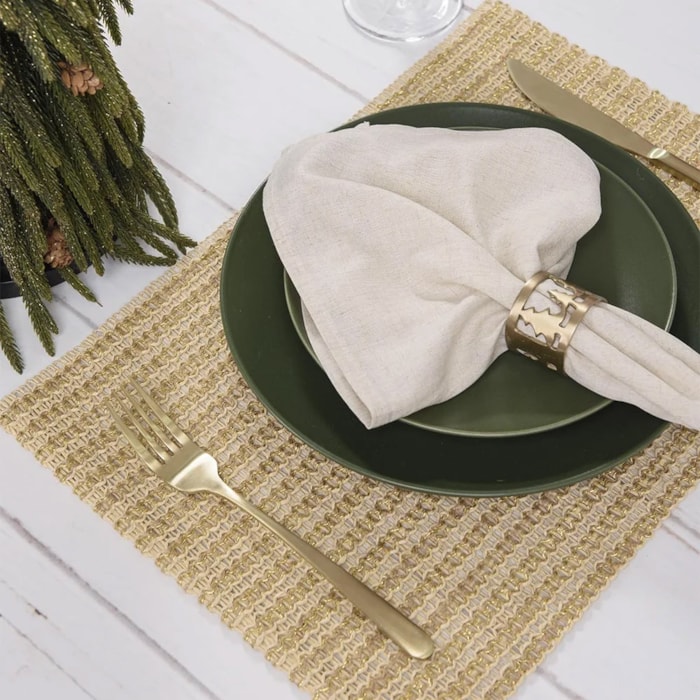 Jogo Americano Retangular Golden Dourado - 45x30cm - Madel Home