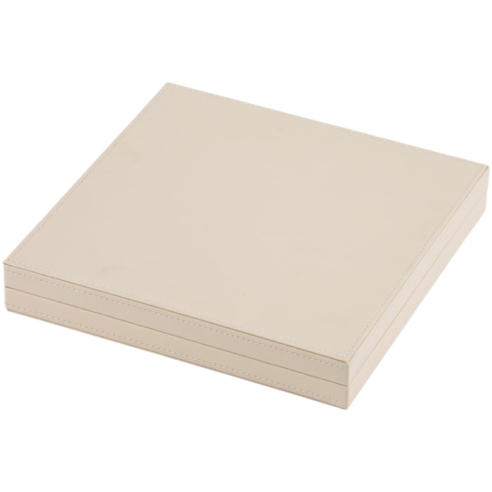 Jogo da Velha Decorativo Madeira e Couro Cinza - 29cm - Madel Home