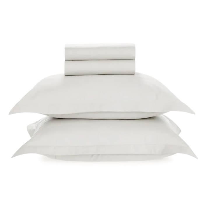 Jogo de Cama Casal 100% Algodão 200 Fios Nogueira Cinza Liso - Madel Home